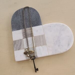 Fossil Two-Tone Key Pendant Necklace